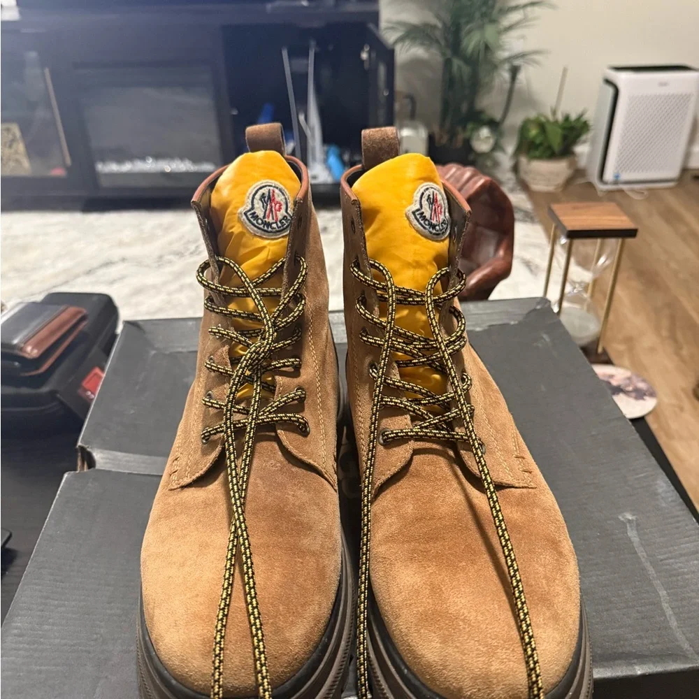 Moncler Tan Suede Men's Boots - Picture 1 of 5